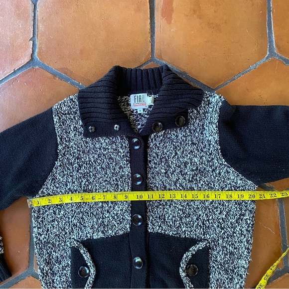 Vintage Fia Italia Handloomed Cardigan Sweater Art To Wear Artsy Womens M 80s - Picture 5 of 5